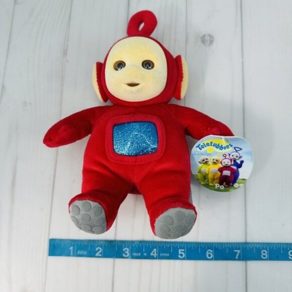 Vintage 1998 Teletubbies Po Red Sparkle Belly Plush Stuffed Toy Doll 7" Eden Tag - Picture 7 of 8